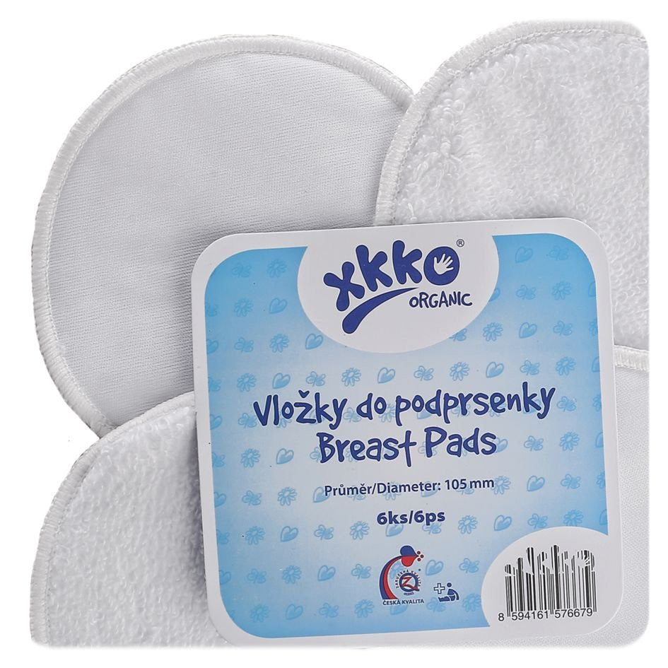 Organic Cotton Breast Pads - White (6 Pack)