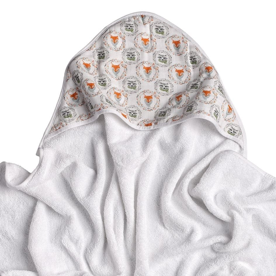 Bamboo Hooded Terry Towel 35.4" x 35.4" - Fox & Raccoon