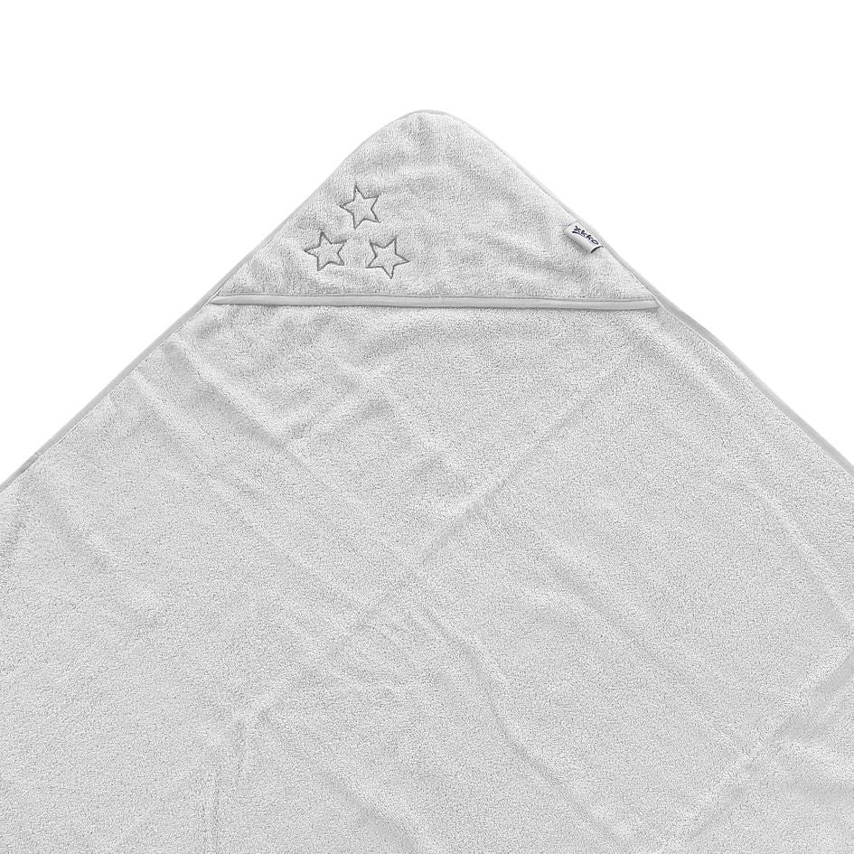 Organic Cotton Hooded Terry Bath Towel 35.4" x 35.4" - White Stars