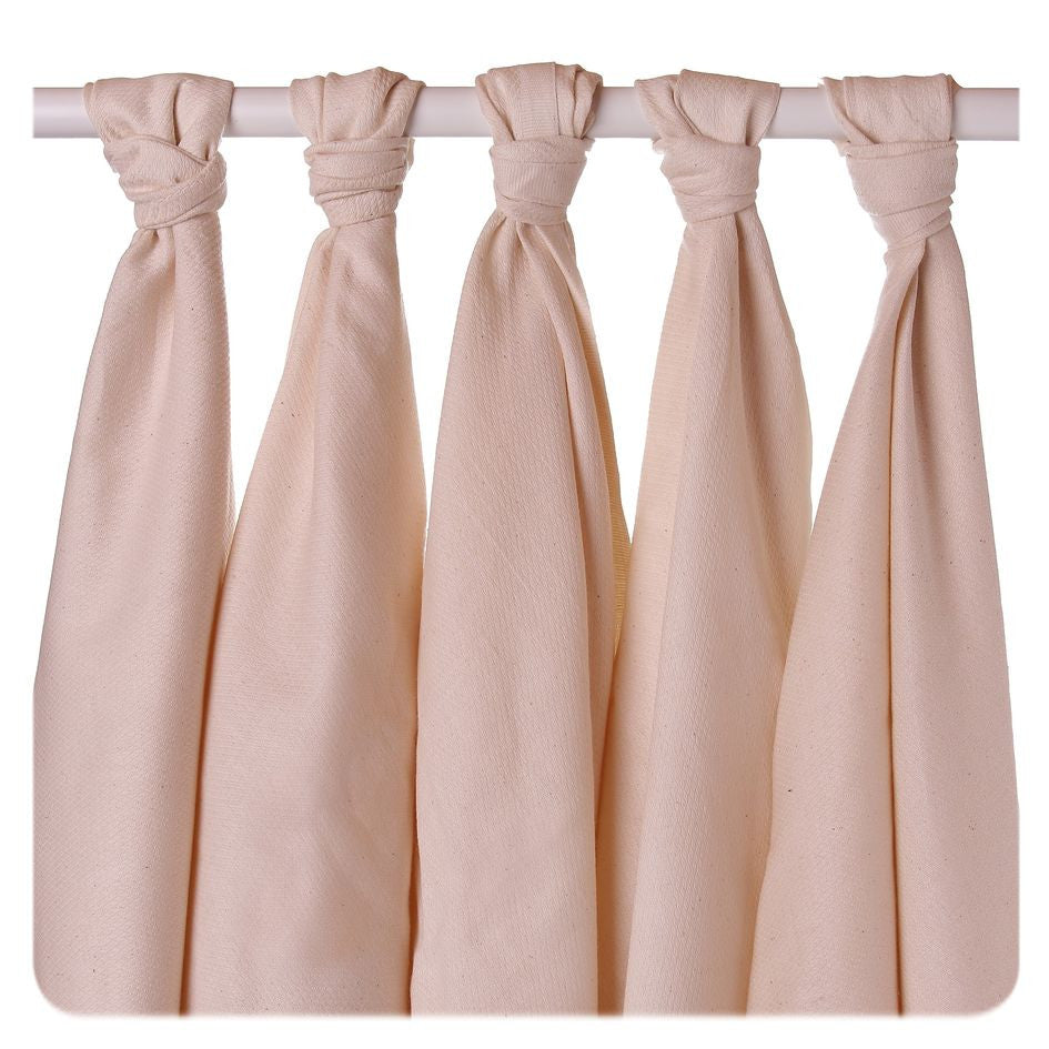 Organic Cotton BirdsEye Diapers 27.5" x 27.5" - Natural (5 Pack)