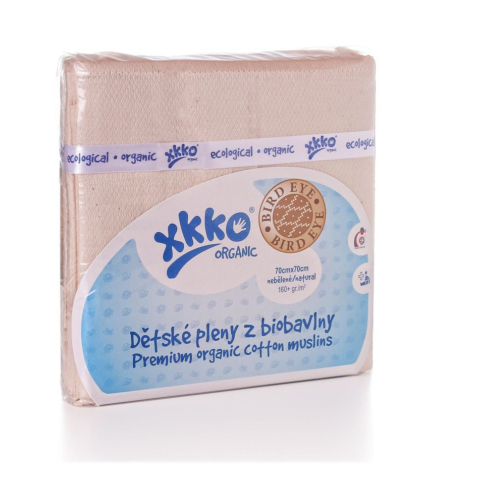 Organic Cotton BirdsEye Diapers 27.5" x 27.5" - Natural (5 Pack)