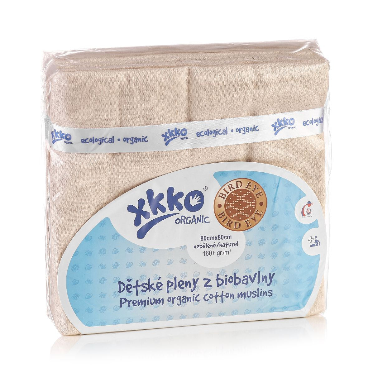 Organic Cotton BirdsEye Diapers 31.4" x 31.4" - Natural (5 Pack)