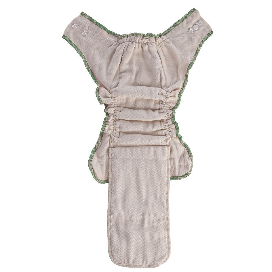 Organic Cotton Fitted Diaper - Natural - Size L