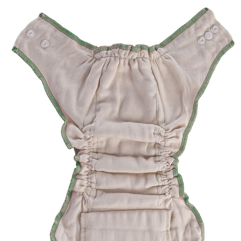 Organic Cotton Fitted Diaper - Natural - Size L