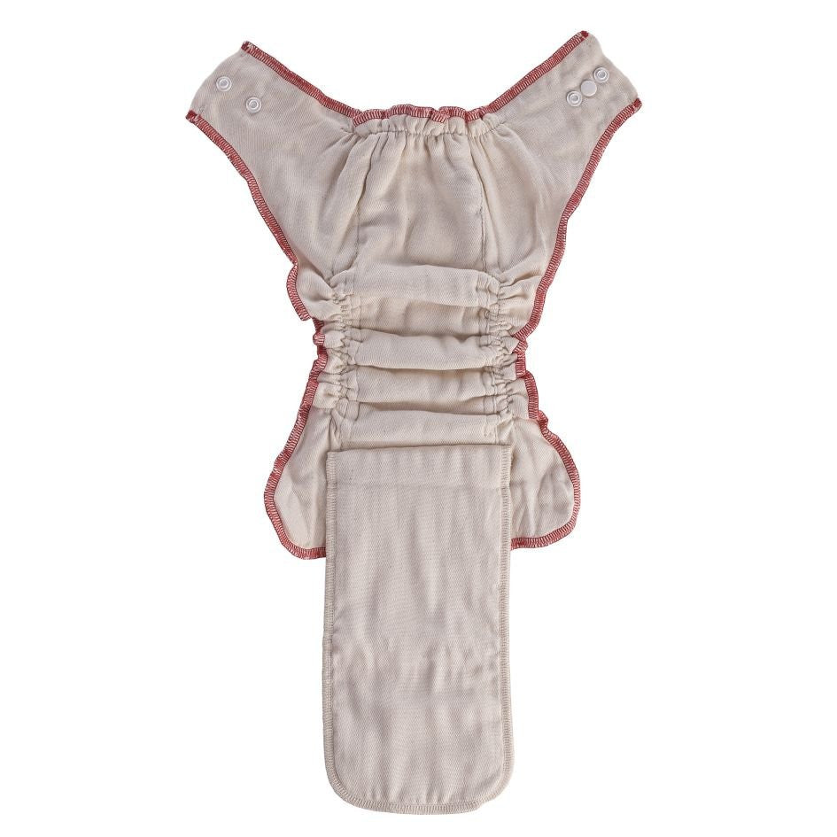 Organic Cotton Fitted Diaper - Natural - Size M