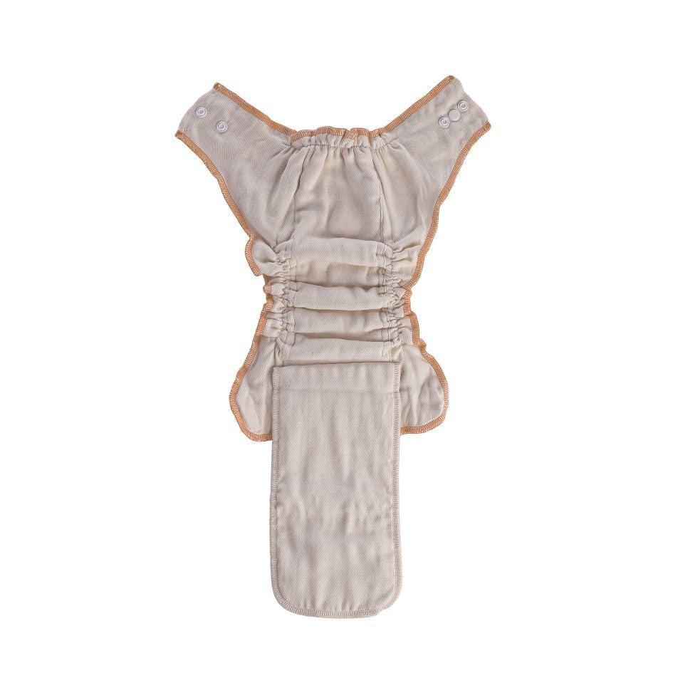 Organic Cotton Fitted Diaper - Natural - Size S