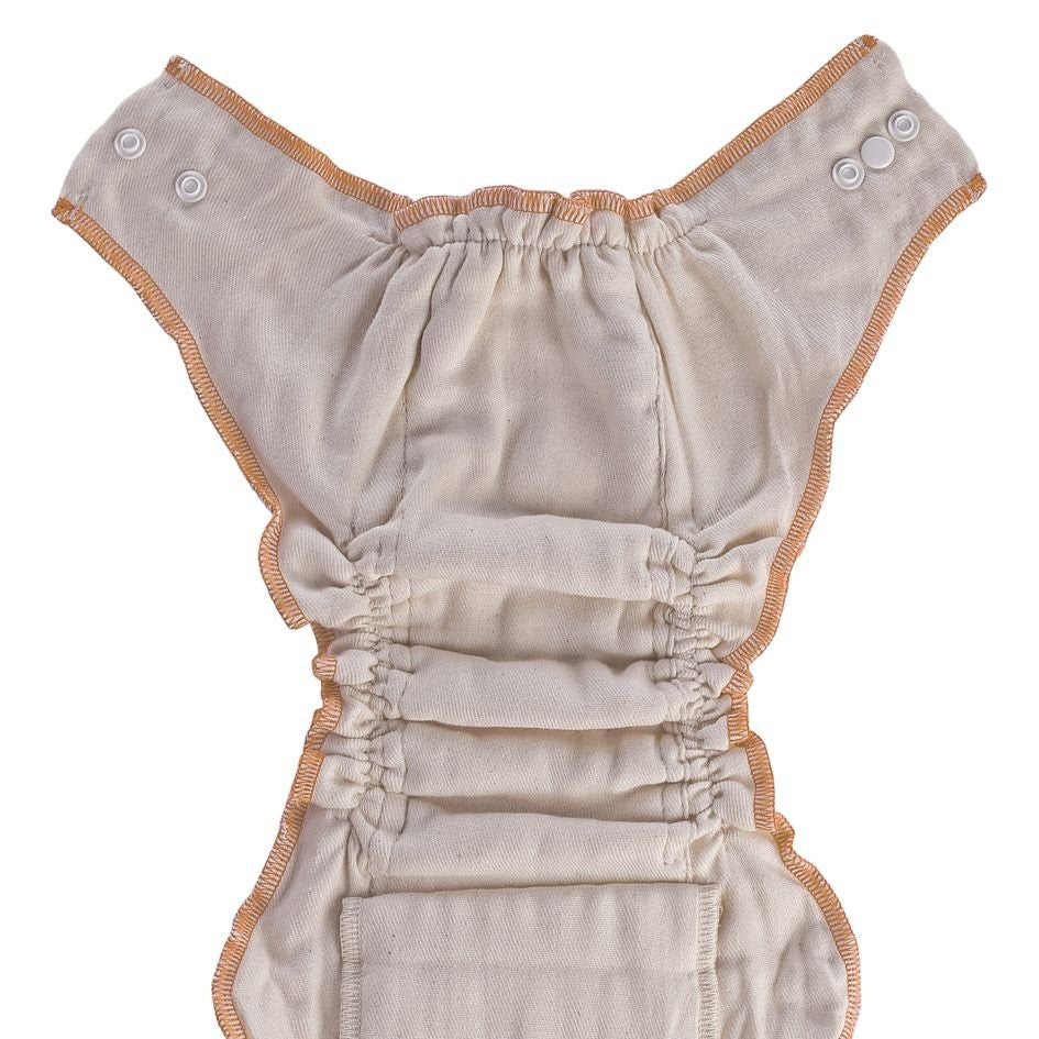Organic Cotton Fitted Diaper - Natural - Size S
