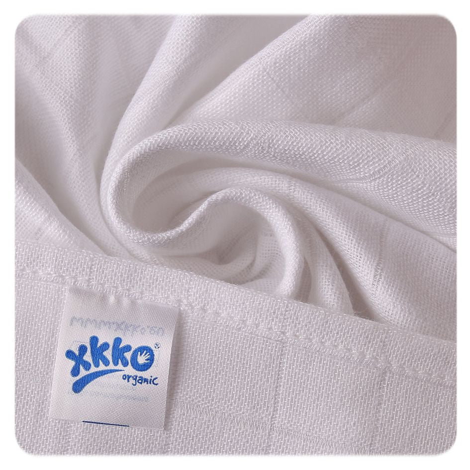 Organic Cotton Old Times Muslins 31.4" x 31.4" - White (5 Pack)