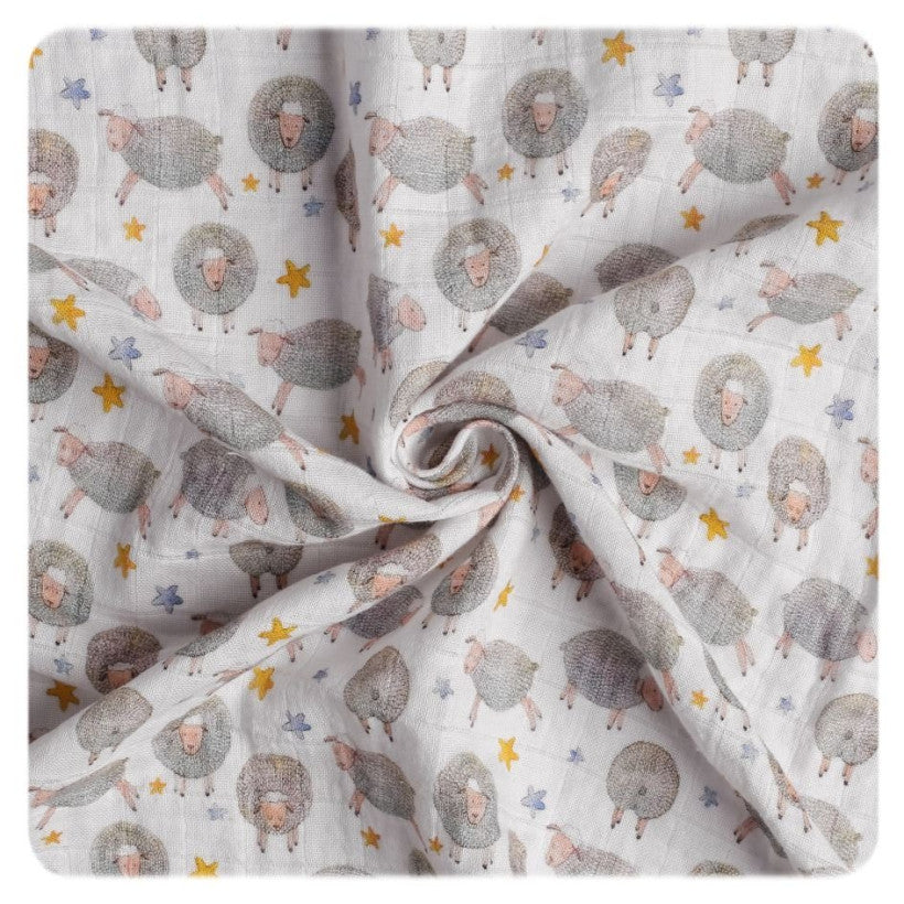 Organic Cotton Swaddle 47.2" x 47.2" - Dreamy Sheep