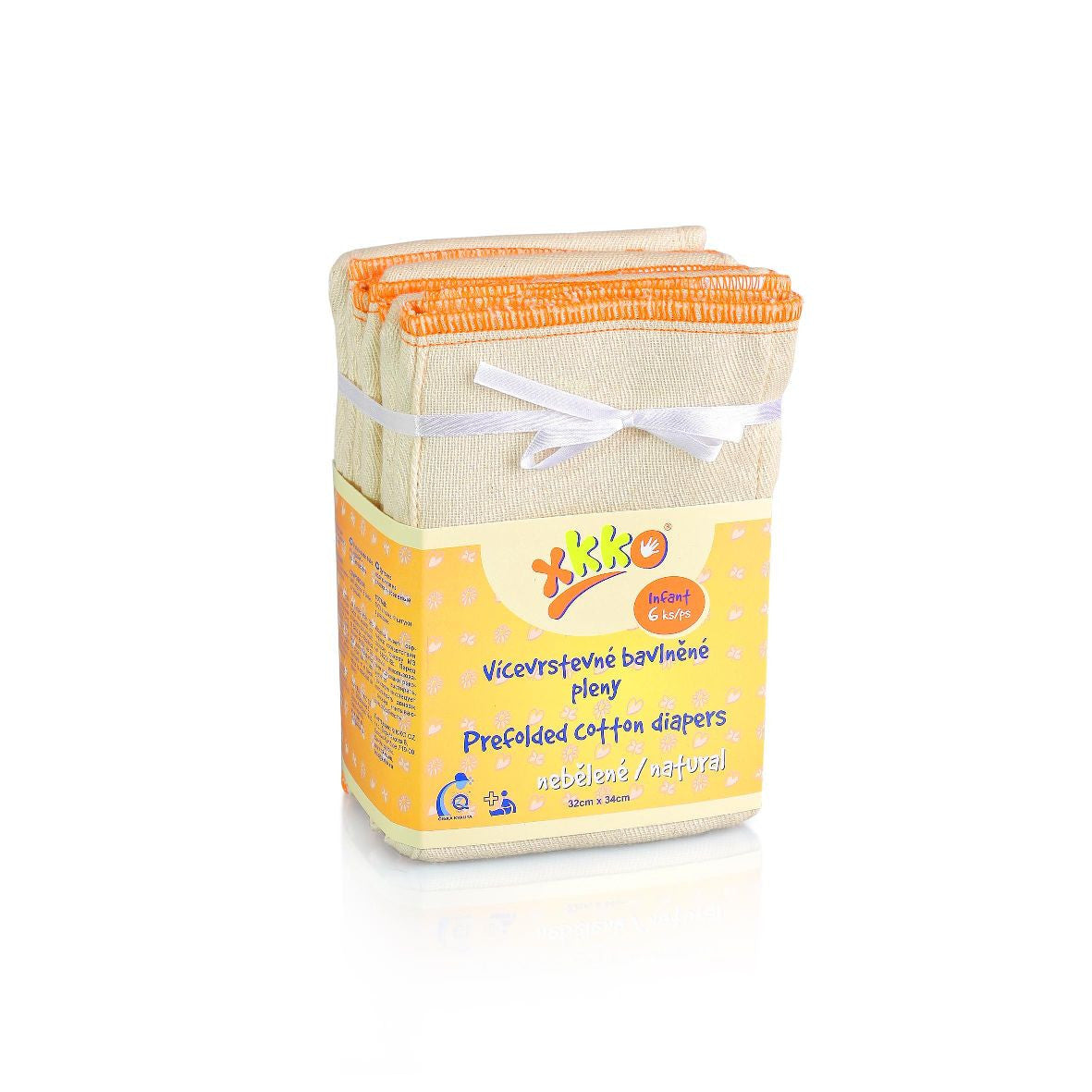 Classic Cotton Twill Prefold Diapers - Natural (6 Pack) - Infant