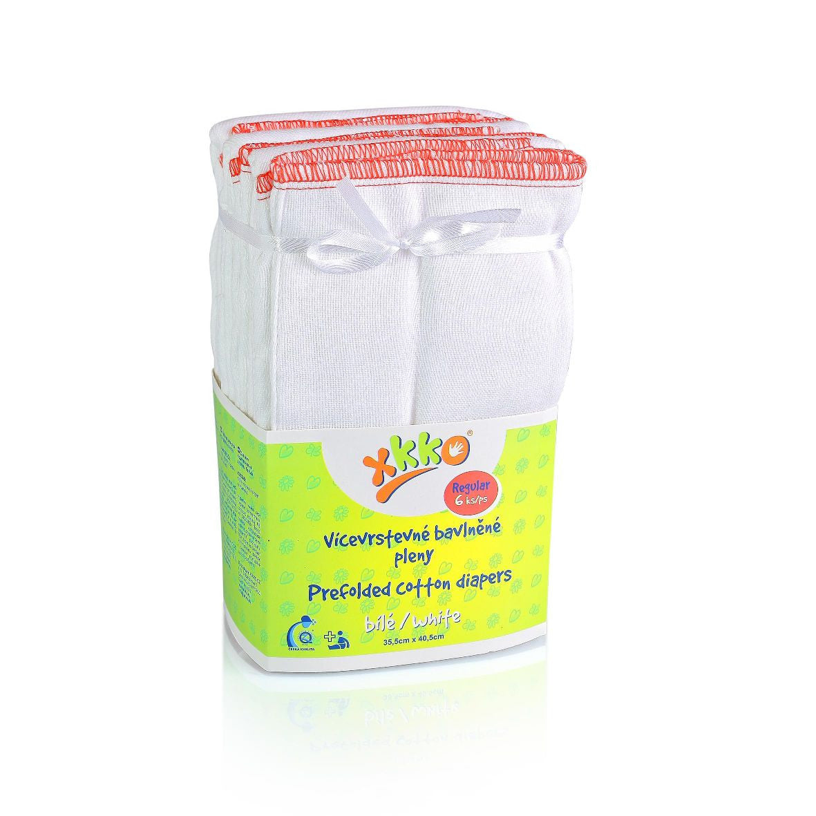 Classic Cotton Twill Prefold Diapers - White (6 Pack) - Regular