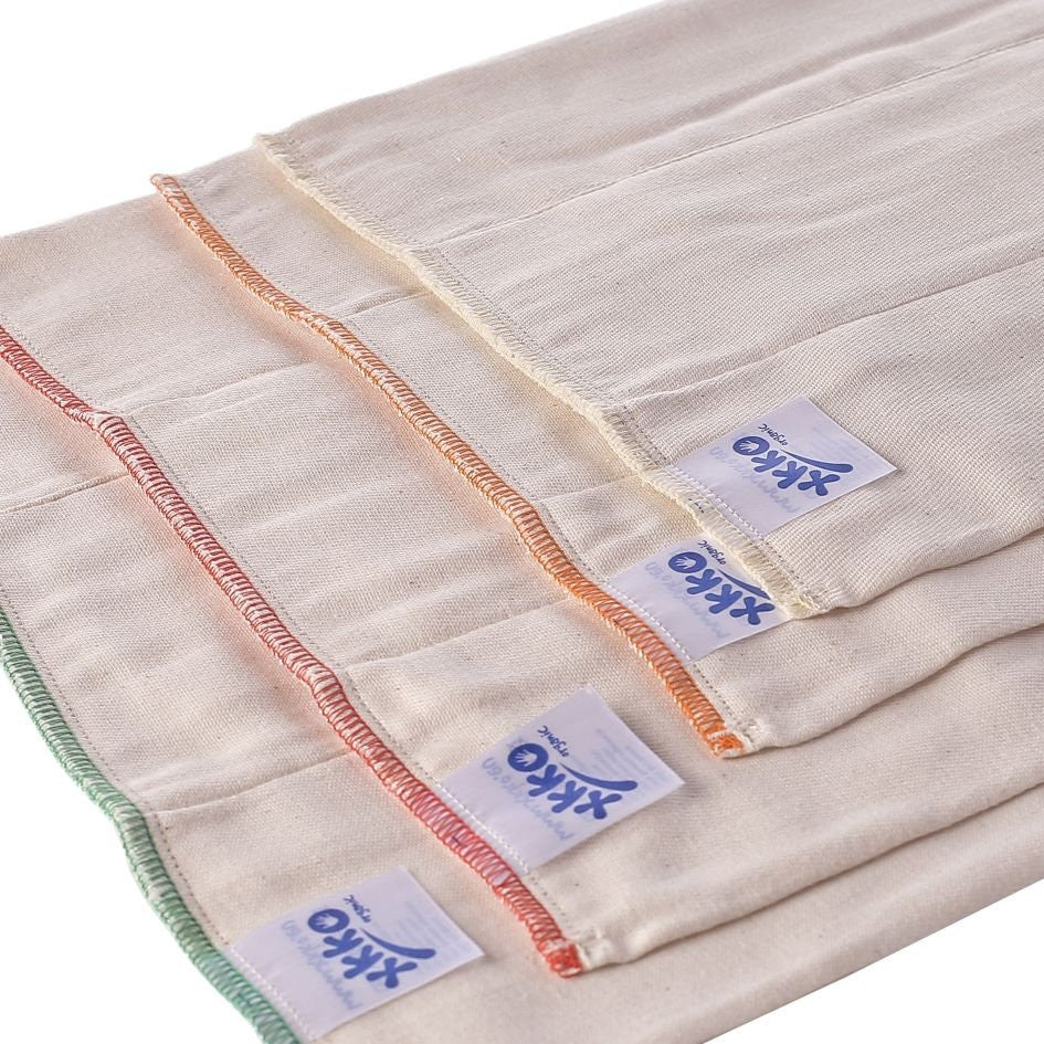 Organic Cotton Twill Prefold Diapers - Natural (6 Pack) - Newborn