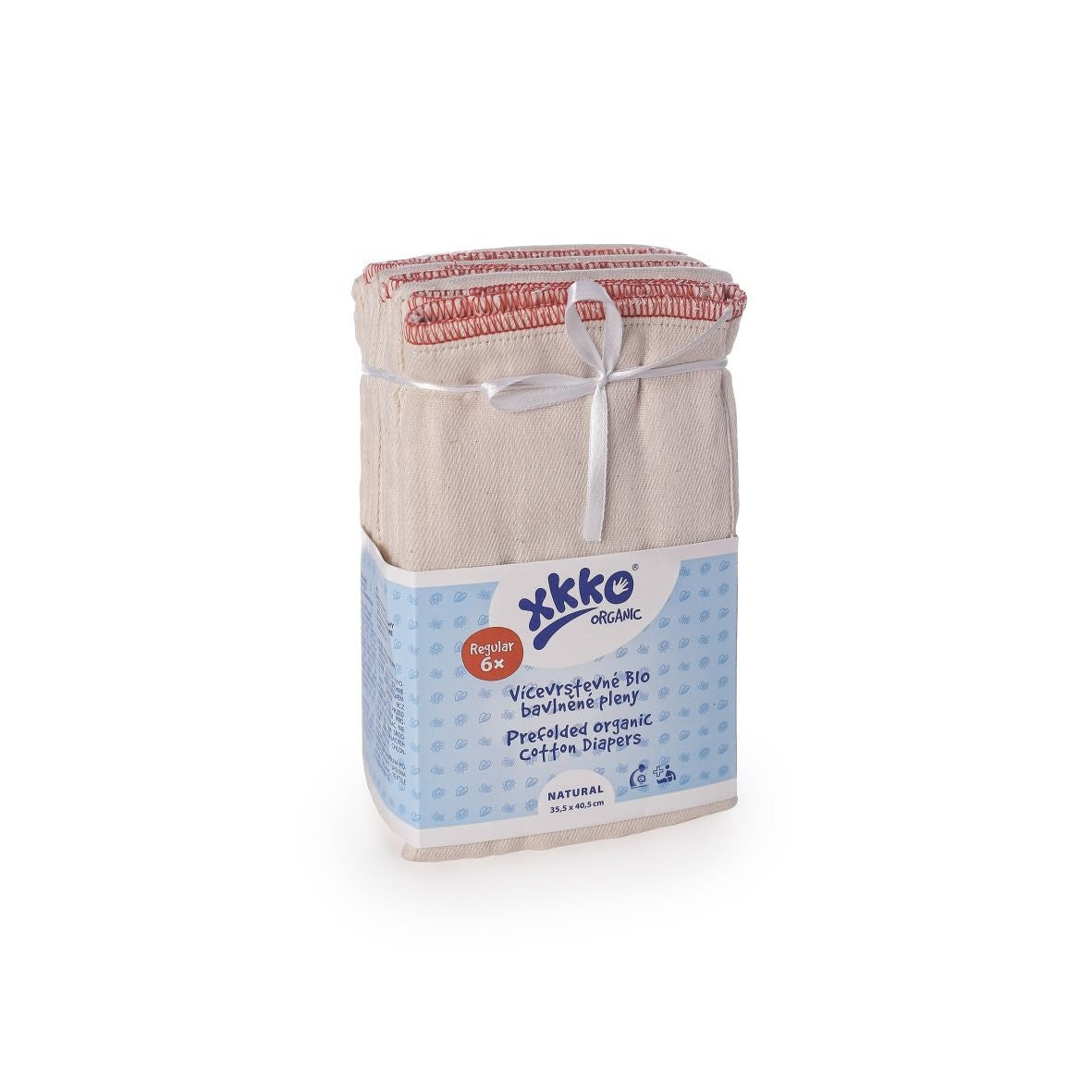 Organic Cotton Twill Prefold Diapers - Natural (6 Pack) - Regular