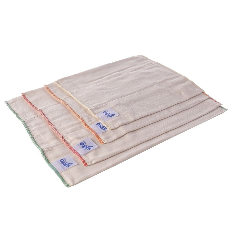 Organic Cotton Twill Prefold Diapers - Natural (6 Pack) - Regular