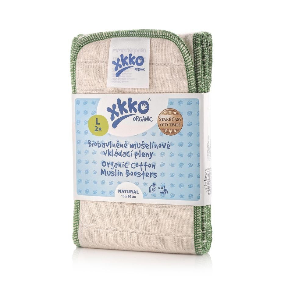 Organic Cotton Old Times Booster - Natural (2 Pack) - Large