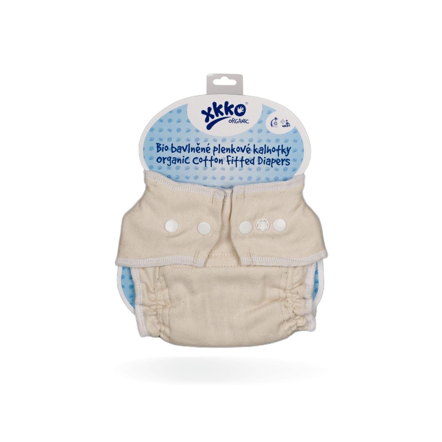 Organic Cotton Fitted Diaper - Natural - Size XS