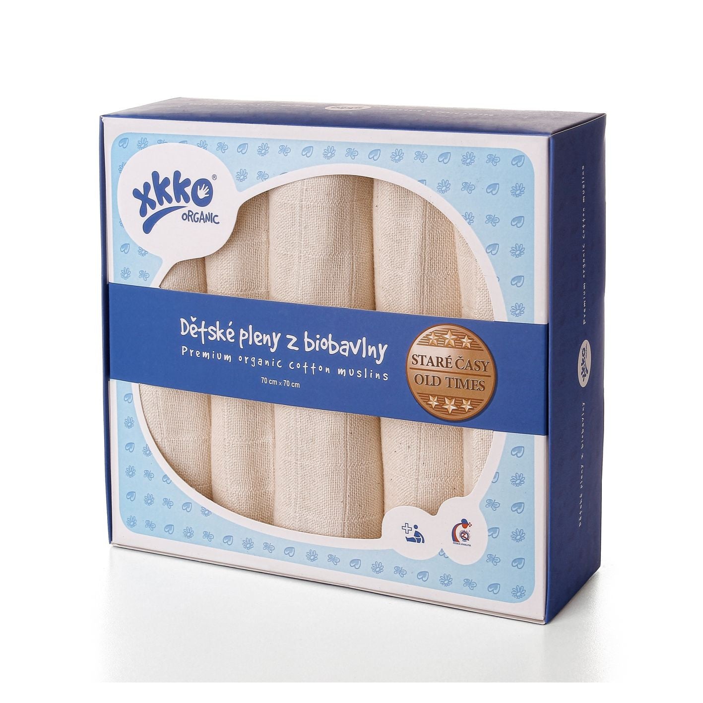 Organic Cotton Old Times Muslins 27.5" x 27.5" - Natural (5 Pack)