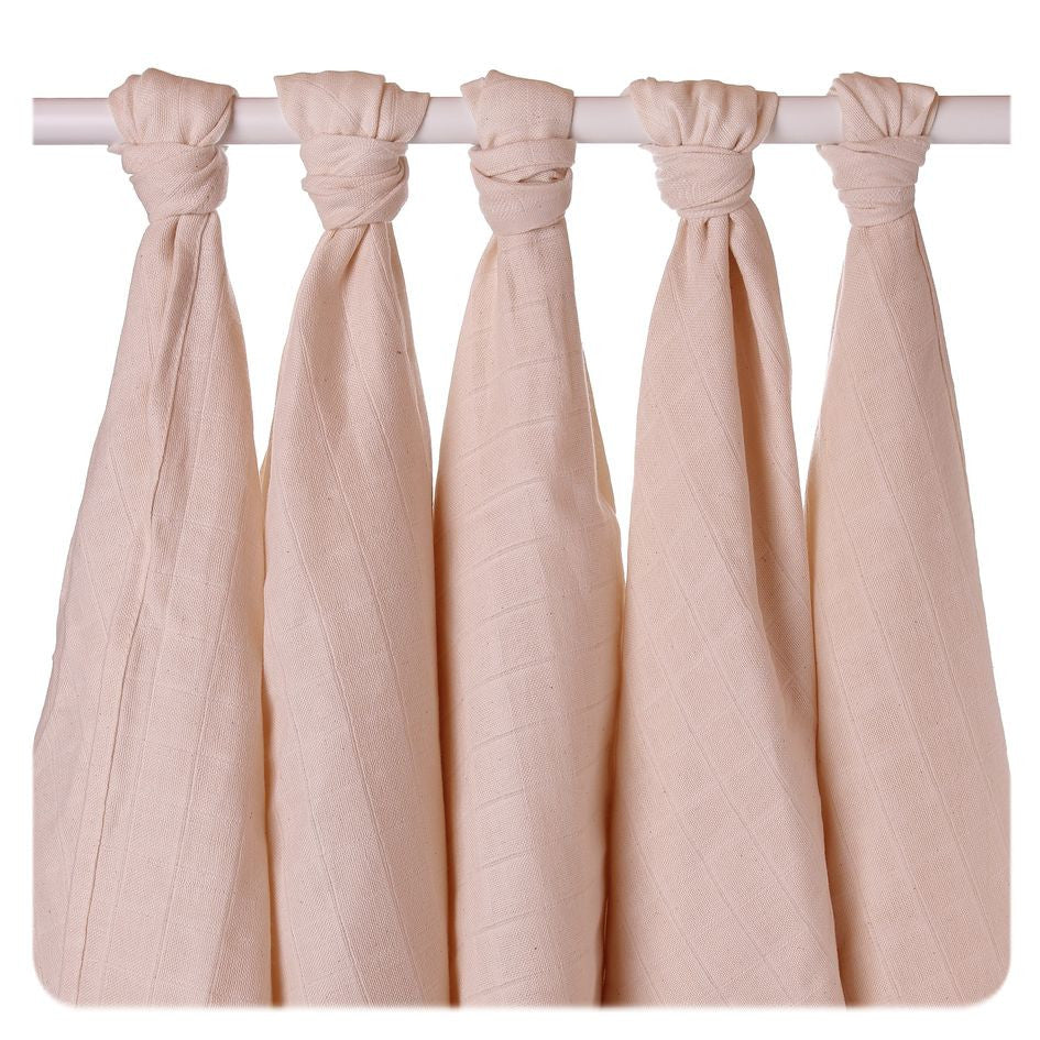 Organic Cotton Old Times Muslins 27.5" x 27.5" - Natural (5 Pack)