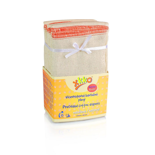 Classic Cotton Twill Prefold Diapers - Natural (6 Pack) - Regular