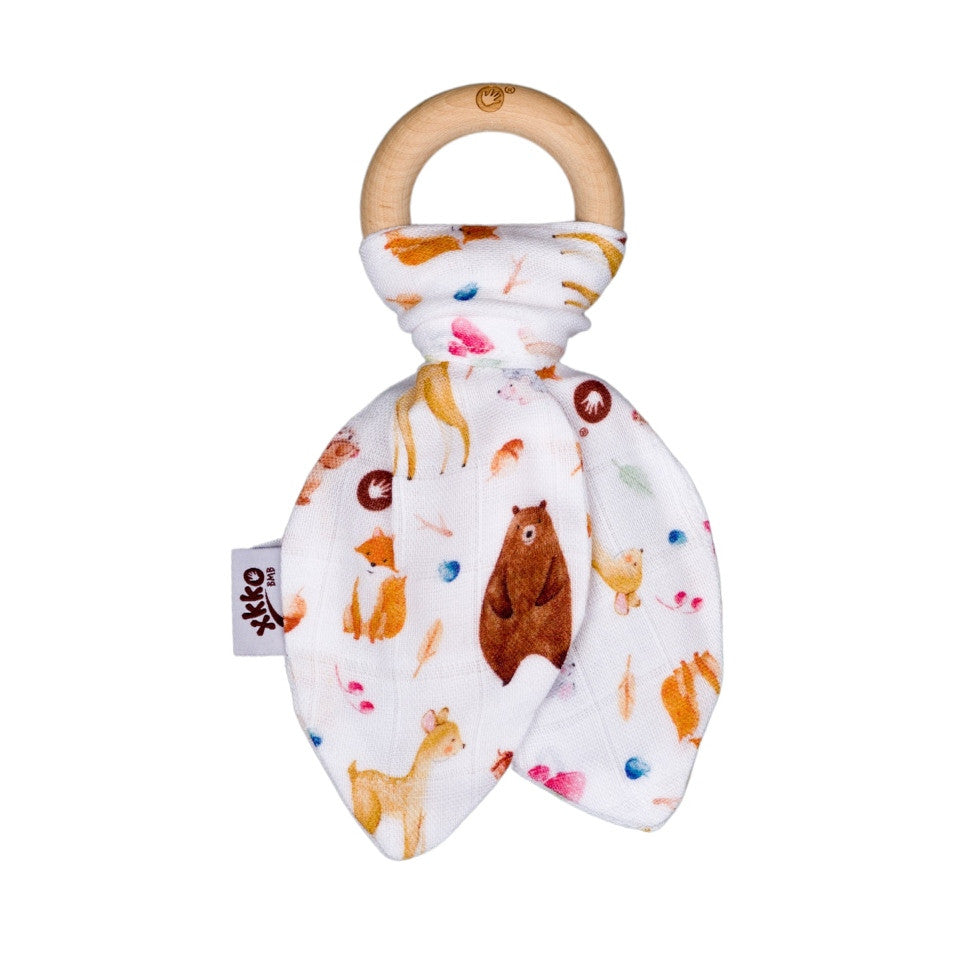 Bamboo Teether with Leaves - Wild Forest
