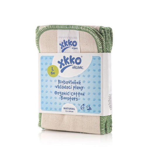 Organic Cotton Twill Booster - Natural (6 Pack) - Large